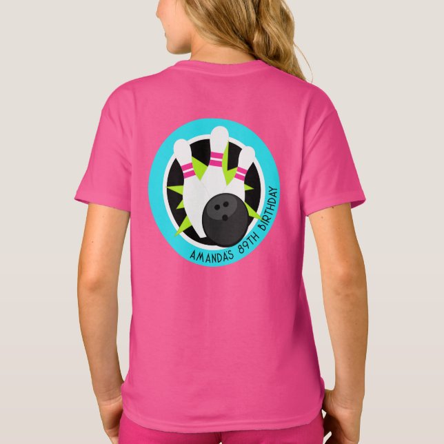 T-shirt Chemise d'événement Neon Bowling avec nom sur la p (Dos)