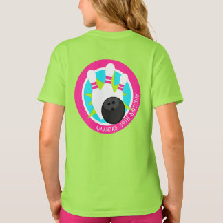 T-shirt Chemise d'événement Neon Bowling avec nom sur la p