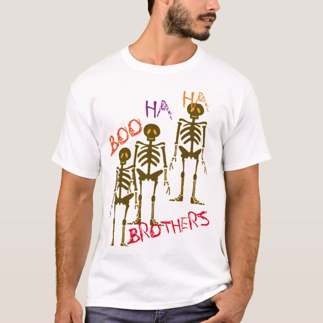 T-shirt Chemise d'Halloween Boo Ha Ha - Skeleton Brothers  (Devant)