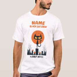 T-shirt Chemise d'Halloween de l'équipage de chat noir per