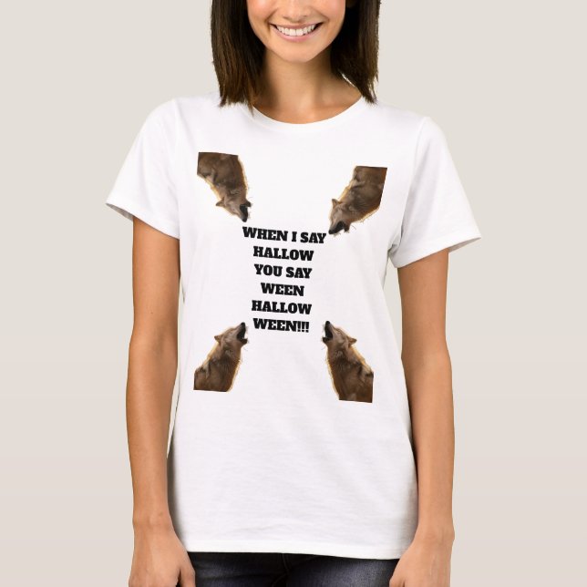T-shirt Chemise d'Halloween de loup de Rocker (Devant)