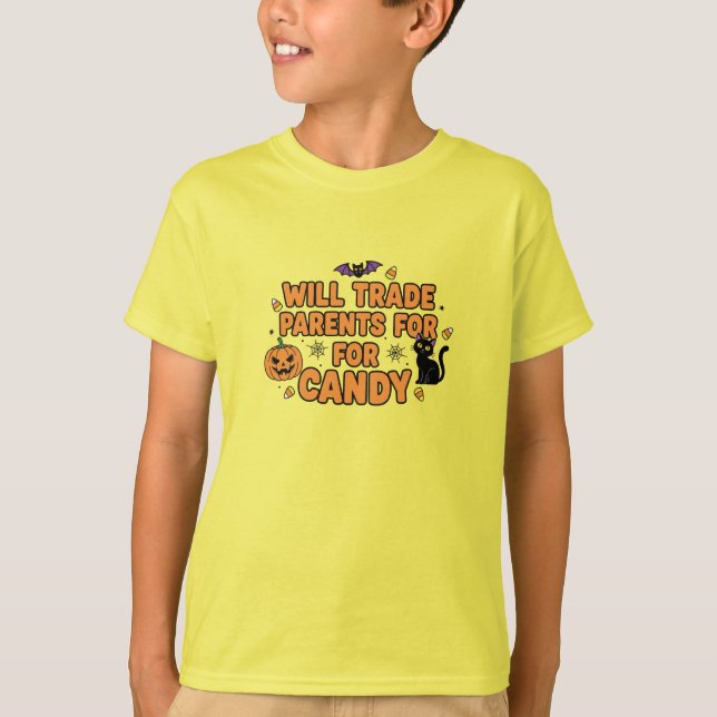 T-shirt Chemise d'Halloween drôle | Vont échanger des pare (Devant)
