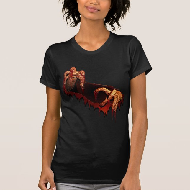 T-shirt Chemise d'Halloween féminin Gory Zombie Chemise fe (Devant)