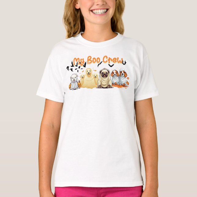 T-shirt Chemise d'Halloween pour enfants, Chemise de Chien (Devant)