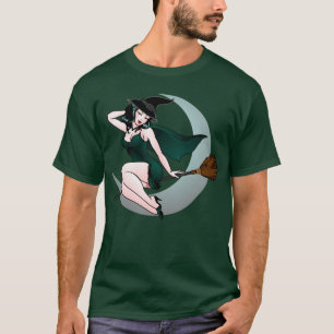 T-shirt Chemise d'Halloween rétro-Pin-up fille chemise d'H