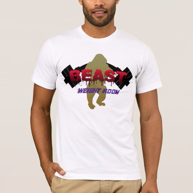T-shirt Chemise d'haltérophilie de bête de salle de (Devant)