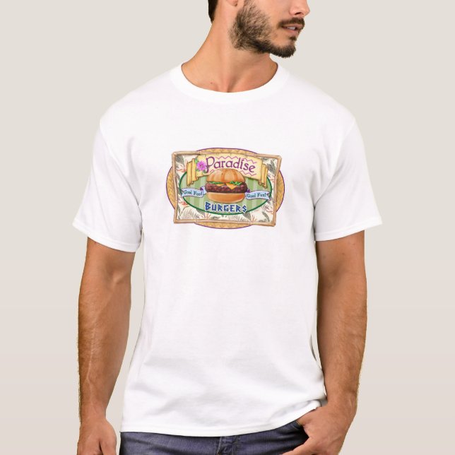 T-shirt Chemise d'hamburger de paradis (Devant)