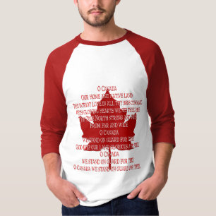 T-shirt Chemise d'Hymne Canada Souvenir Chemises Canada Ca