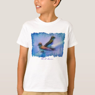T-shirt Chemise d'Illustration de la faune "Oiseau-Amant"