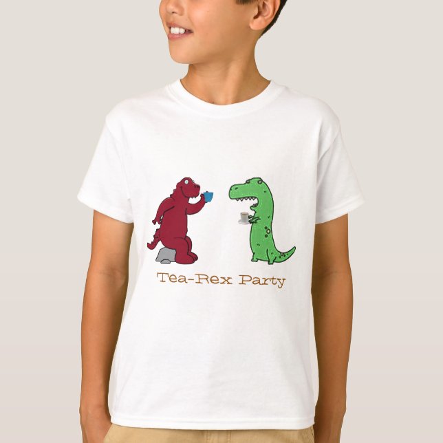 T-shirt Chemise Dinosaure Cute, Amateurs De Thé Punny 'Tea (Devant)