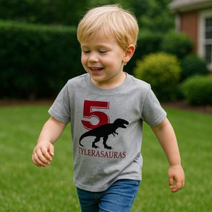T-shirt Chemise Dinosaure Personnalisée Anniversaire, 5e a