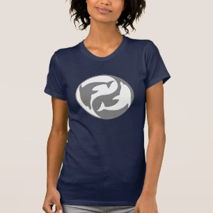 T-shirt Chemise Dolphins Yang Gris Et Blanc