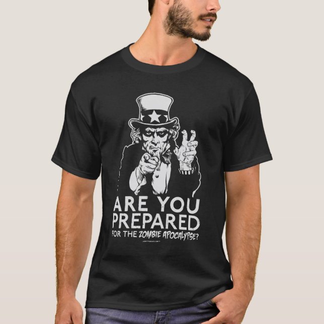 T-shirt Chemise d'Oncle Sam d'apocalypse de zombi (Devant)