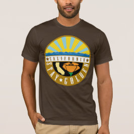T-shirt Chemise d'or d'emblème de couleur de la Californie