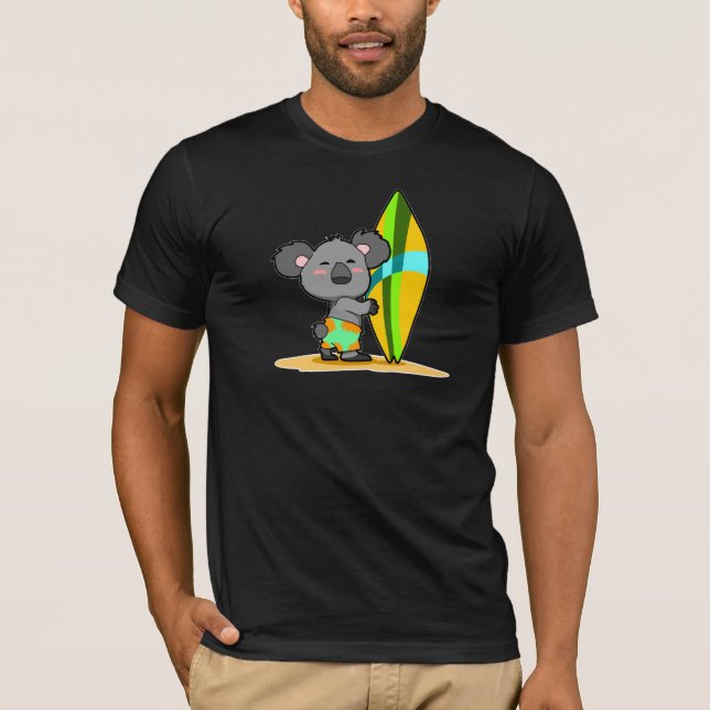 T-shirt Chemise d'ours de koala de panneau de surf (Devant)
