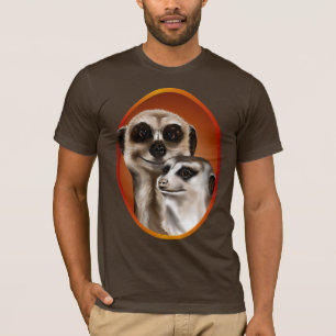 T-shirt Chemise d'ovale de deux Meerkat
