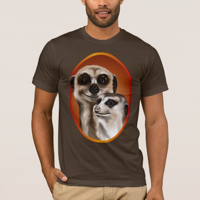 T-shirt Chemise d'ovale de deux Meerkat (Devant)