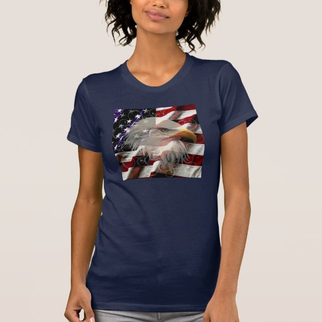 T-shirt Chemise drapeau de l'aigle américain (Devant)