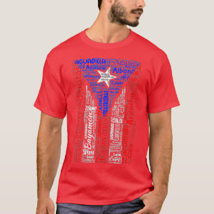 T-shirt Chemise drapeau portoricaine avec villes et villag