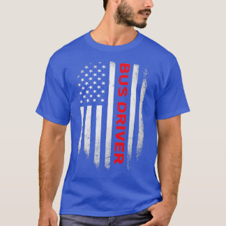 T-shirt Chemise drapeau US du conducteur de bus