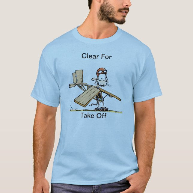 T-shirt Chemise drôle de bande dessinée d'aviation (Devant)