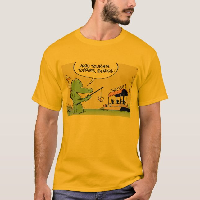 T-shirt Chemise drôle de bande dessinée de crocodile (Devant)