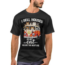 Chemise drôle de chat d'agent immobilier – Je vend