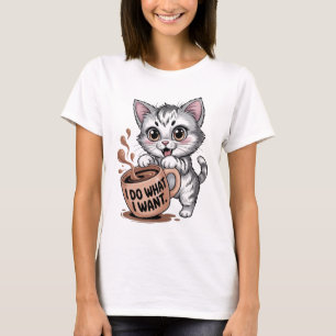 T-shirt Chemise drôle de chat je fais ce que je veux Caf