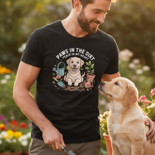 T-shirt Chemise drôle de chien de jardinage Pattes dans la