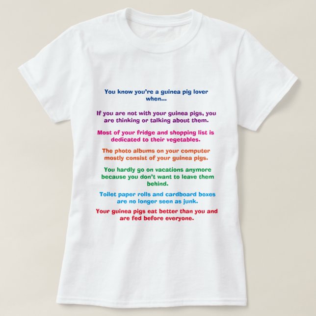 T-shirt Chemise drôle de cobaye (Design devant)