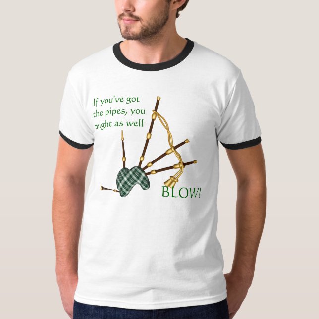 T-shirt Chemise drôle de cornemuse de KRW (Devant)