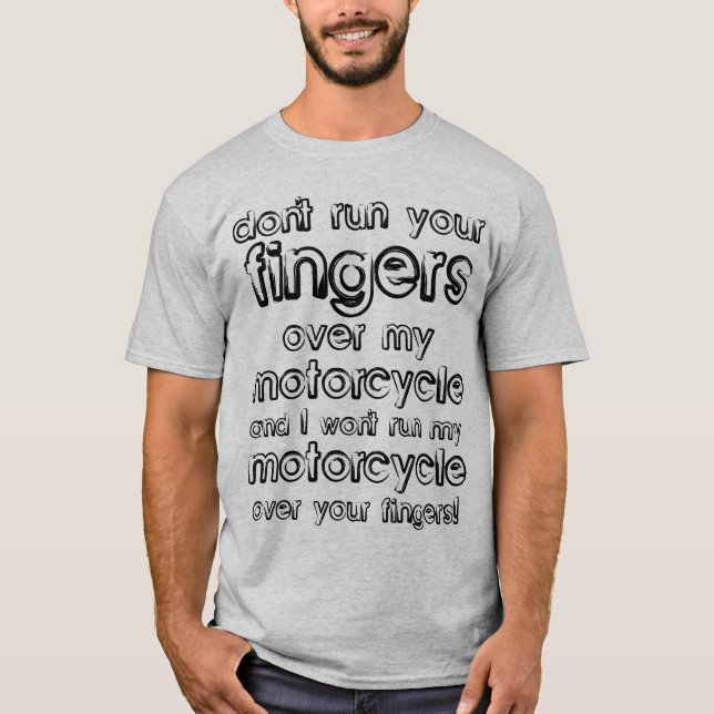T-shirt Chemise drôle de doigts de moto (Devant)