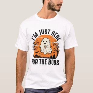T-shirt Chemise drôle de fantôme d'Halloween juste ici pou