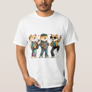 T-shirt Chemise drôle de groupe Akita - Trio de chiens mig