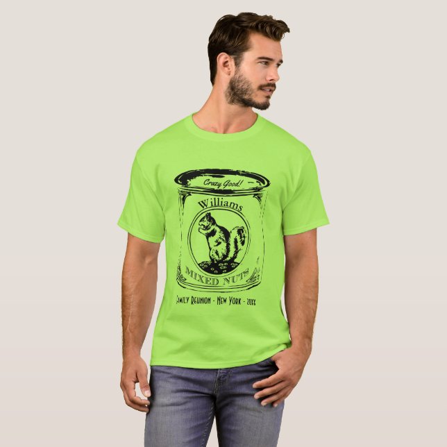 T-shirt Chemise drôle de la Réunion de famille - écrous (Devant entier)