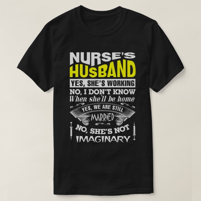 T-shirt Chemise drôle de mari de Nurse (Design devant)