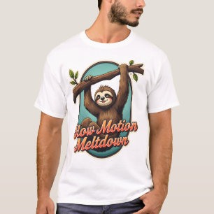 T-shirt Chemise drôle de paresseux vintage dessin de fonte