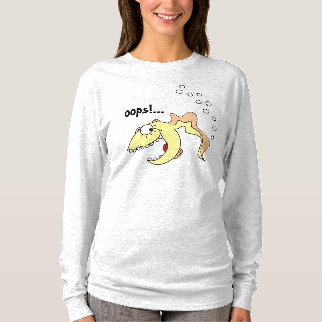 T-shirt Chemise drôle de pet de poissons de bande dessinée (Devant)