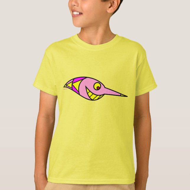 T-shirt chemise drôle de poisson pour enfants (Devant)