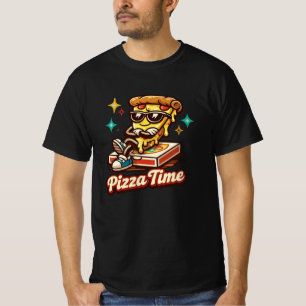 T-shirt Chemise drôle de temps de pizza rétro – Pizza de d