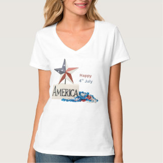 T-shirt Chemise drôle Rouge Blanc & Alcool 4 juillet T-Shi