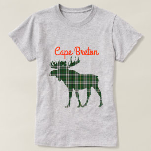 T-shirt Chemise du Cap-Breton moose tartan rose