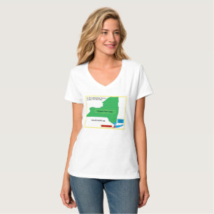 T-shirt Chemise du clivage NYS des femmes disponible dans
