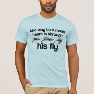 T-shirt Chemise du coeur de l'homme de poissons de mouche