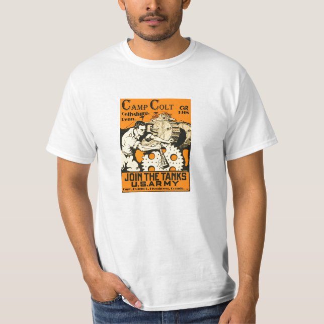T-shirt Chemise du colt WWI Gettysburg de camp (Devant)