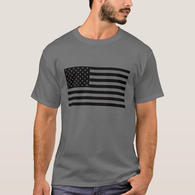 T-shirt Chemise du drapeau américain - Texte noir (Devant)