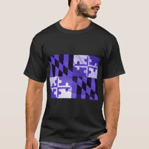 T-shirt Chemise du drapeau de l'État du Maryland violet d