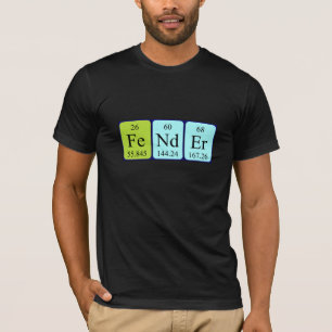 T-shirt Chemise du nom de la table périodique