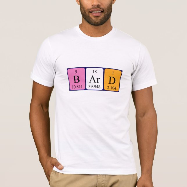 T-shirt Chemise du nom de la table périodique du bard (Devant)