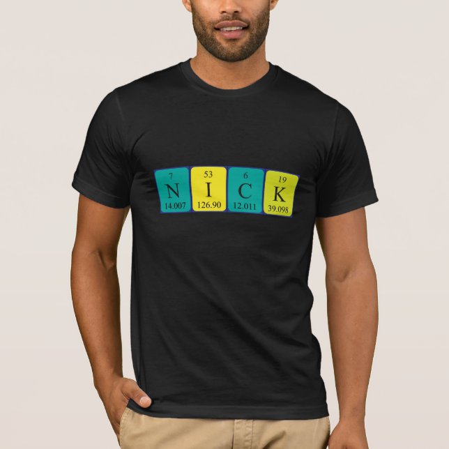 T-shirt Chemise du nom de table périodique Nick (Devant)